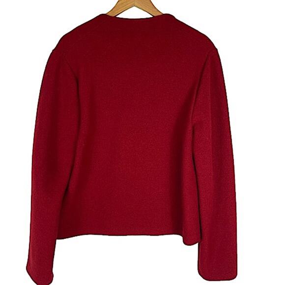 Geiger Women's Austrian Made Boiled Wool Jacket Deep Red Large - Picture 2 of 5